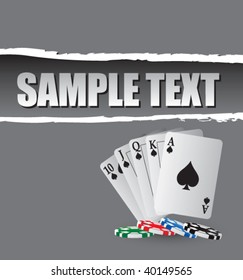 cartas de juego en banner con grises arrancados