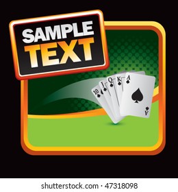playing cards on green halftone ad