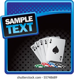 playing cards on halftone stylized ad