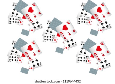 Playing Cards on White Background. Vector illustration