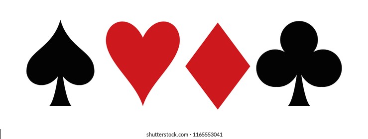 Playing cards on a white background in a flat style