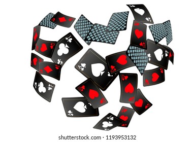 Playing Cards on White Background. Vector illustration