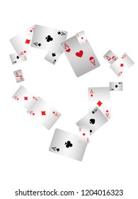 Playing Cards on White Background. Vector illustration