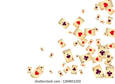 Playing Cards on White Background. Vector illustration in vintage style.