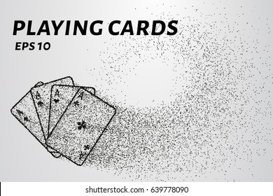 Playing cards of the particles. Playing cards consists of small circles and dots. Vector illustration