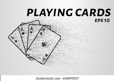 Playing cards of the particles. Playing cards consists of small circles and dots. Vector illustration