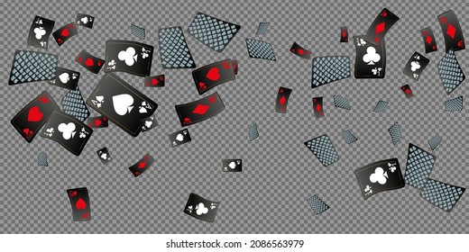 Playing Cards. Pattern for ads of parties, events in Vegas. Vector illustration.
