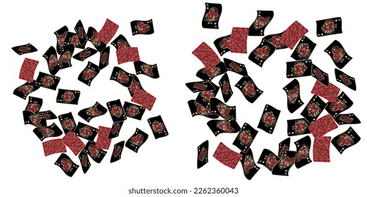 Playing Cards. Pattern for ads of parties, events in Vegas. Vector illustration.