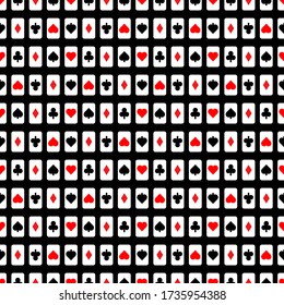 Playing cards pattern seamless. Poker cards background. vector texture