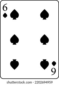 Playing cards. Peaks six. A deck of poker cards.