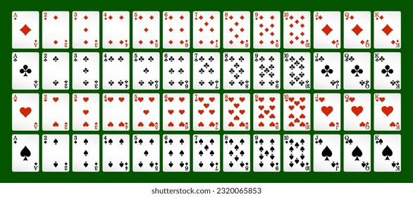 Playing cards for poker. Vector. Eps-10