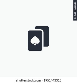 Playing cards, premium quality flat icon. Vector logo concept for web graphics, EPS 10