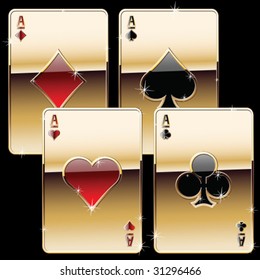 playing cards pure gold style