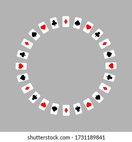 Playing cards round. Poker cards vector illustration