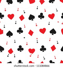 Playing cards seamless background pattern. Vector illustration.