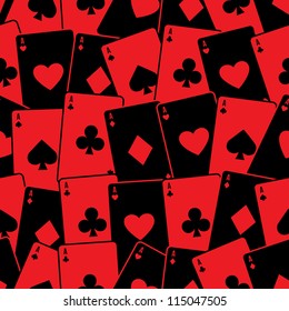 Playing cards seamless background pattern. Vector illustration.