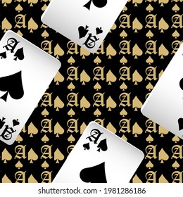 Patrón sin fisuras de las tarjetas de juego. Fondo original en estilo tridimensional. Diseño de moda para tejidos, papel pintado, textiles y decoración.
