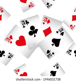 Playing Cards Seamless Pattern Original Background Stock Vector ...