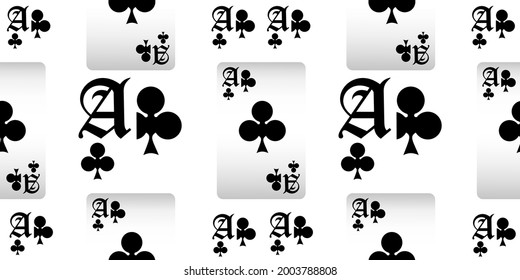 Playing cards seamless pattern. Original background in three-dimensional style. Fashion design for fabric, wallpaper, textile and decor.