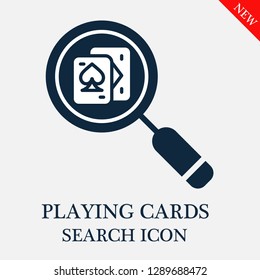 Playing cards search icon. Editable Playing cards search icon for web or mobile.