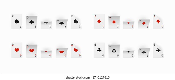 Playing Cards Set of four aces. Vector illustration