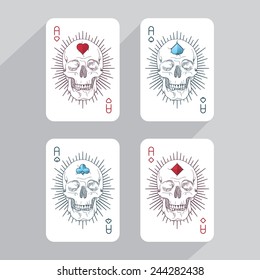 Playing Cards Set Skull - Ace