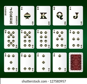 Playing cards Set. Spades. Vector illustration