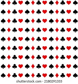 Playing Cards Signs Red And Black Casino Poker Pattern