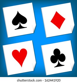 Playing card's signs vector on a white background