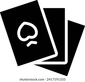 Playing cards solid and glyph vector illustration