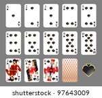 Playing cards - spade suit highly detailed vector illustration. EPS 10 - contains transparences!