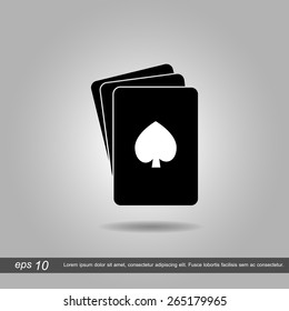 playing cards spades flat icon vector illustration eps10 