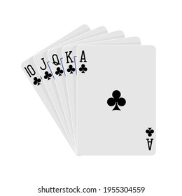 Playing cards suit clubs on white background in vector EPS8
