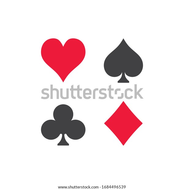 Playing cards\
suit icon vector on white\
background