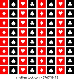 Playing Cards Suits Pattern Background Vector EPS10, Great for any use.