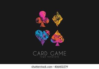 Playing cards symbols. Card game logo. Casino logo