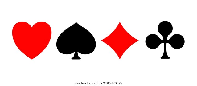 Playing cards symbols. Playing cards colors . vector illustrations	