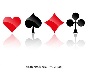 Playing cards symbols with Reflection