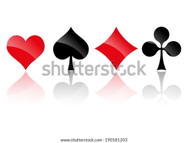 Playing cards symbols with\
Reflection