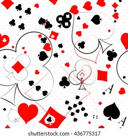 Playing cards symbols seamless pattern