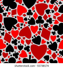 Playing cards symbols seamless pattern