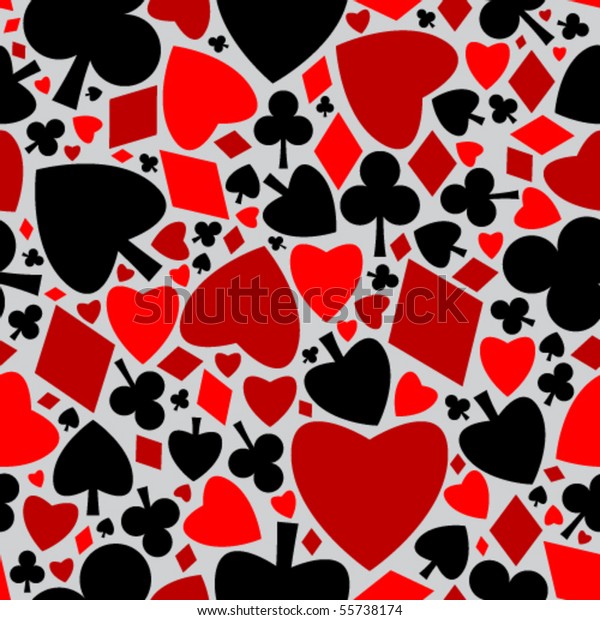 Playing Cards Symbols Seamless Pattern Stock Vector (Royalty Free ...