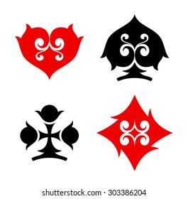 Playing cards symbols set.