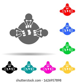 playing cards at the table multi color style icon. Simple glyph, flat vector of conversation and friendship icons for ui and ux, website or mobile application