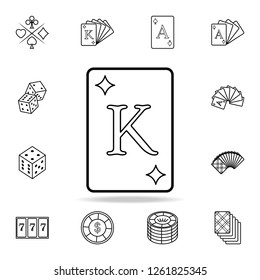 playing cards tambourine K icon. Detailed outline set of casino element icons. Premium graphic design. One of the collection icons for websites, web design
