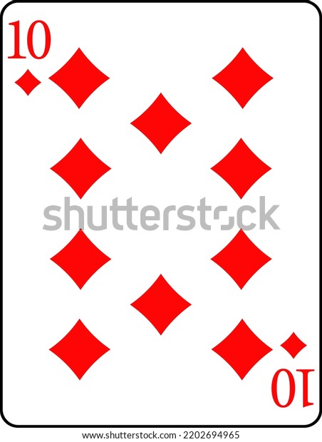 Playing\
cards. Ten diamonds. A deck of poker\
cards.