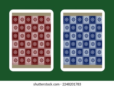 Playing cards traditional Greek theme back side design vector set