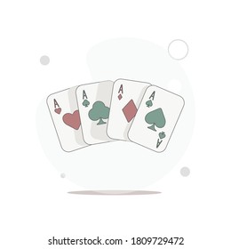 ilustración plana vectorial de tarjetas de juego en blanco