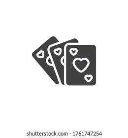 Playing cards vector icon. filled flat sign for mobile concept and web design. Ace cards glyph icon. Symbol, logo illustration. Vector graphics