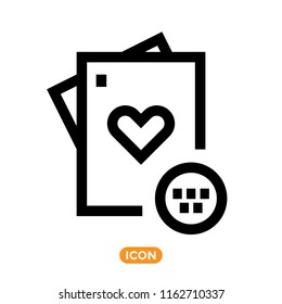 Playing cards Vector Icon. Gambling related symbol.